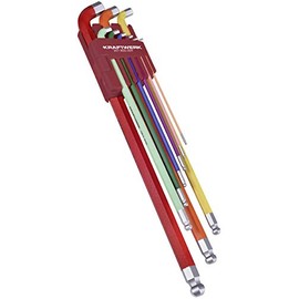 KRAFTWERK KRAFTWERK 307.800.009 Allen Key Set 10 Pieces with Colour Coding | Hex Key Set 1.5 - 10 mm | Allen Key Long with Ball Head in Practical Holder