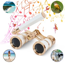 Yourelexit® Opera Glasses Binoculars 3X25 Lorgnette Theater Glasses Optical BK9 Mini Compact Lightweight Built-in Foldable Adjustable Handle Vintage for Adults Kids Women in Musical Concert Cinema