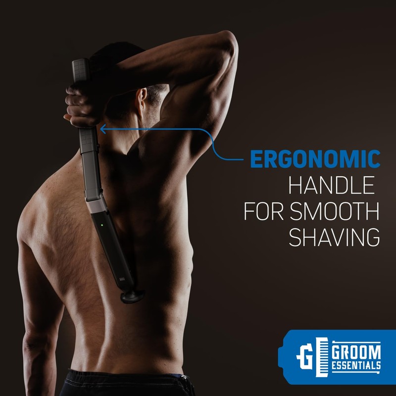 ChargeWorx Rechargeable Electric Back Shaver for Men, Extendable Long-Handle Back