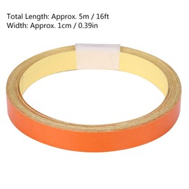 Reflective Tape, 1 cm x 5 m Reflective Warning Tape Sticker Strip Sticker for Car Motorcycle Body (Orange)