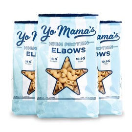 Yo Mama's Foods High Protein High Fiber Elbow Pasta | (3) 10.6 Ounce Bags. | Plant Based, Low Glycemic, and Gluten Free with Clean Ingredients
