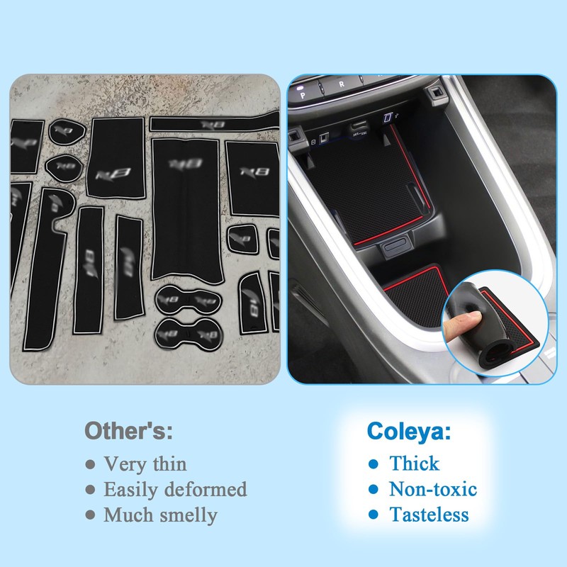 Coleya Non-Slip Mats Compatible with Jeep Avenger 2023 2024, Centre