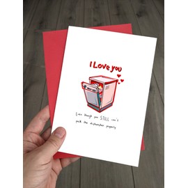 Funny Valentines Day Card - You still can't pack the dishwasher! Joke valentine's day card for him/her - Silly Valentine for wife/husband