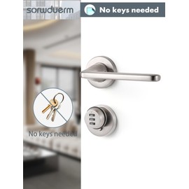 SORWDUERM Nickel Thumb Turn Euro Cylinder Door Barrel Lock Anti-Bump Anti Drill high Security for upvc Wooden Composite Doors Combination cam Lock Password Coded Door Lock Cabinet Lock