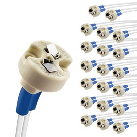 DiCUNO G4, GU5.3 Bi-Pin Ceramic Base Socket, MR16, MR11 Halogen Incandescent LED Bulb Holder Wire Connector (20pcs)