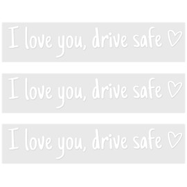 3pcs I Love You Drive Safe Decal, Car Rearview Mirror Decal with Heart Funny Vinyl Rear View Mirror Sticker for Women Driver Gifts Accessories for Car Rearview Mirrors and Windows (White)