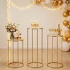 OIHYA 3PCS Cylinder Stands for Parties, Gold Metal Plant Cylinder