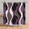 Violet Shower Curtain Grey and Black Striped Minimalist Shower Curtain