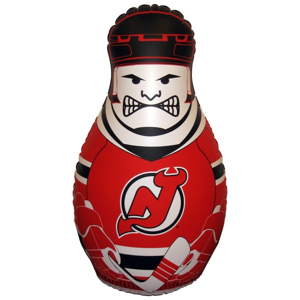 Fremont Die NHL New Jersey Devils Bop Bag Inflatable Checking Buddy Punching Bag, Standard: 40" Tall, Team Colors