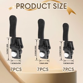 Pack of 21 Zip Repair, 3 Sizes, Universal Zip Slider, Removable Replacement Zipper, Versatile Zipper, Easy Installation, Non-Slip for Jackets and Bags