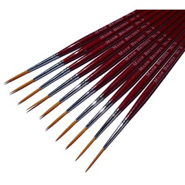 Major Brushes Synthetic Rigger Brush Size 0 - Pack of 10