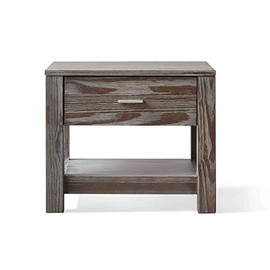 Grain Wood Furniture Loft Nightstand, Solid Wood with a Weathered Pine Finish