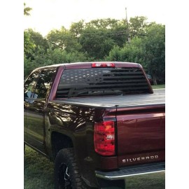 Oracal American Flag Tattered Chevy  Patriotic Rear Glass Vinyl  Graphic  Decal