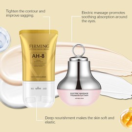 Set Profesional de Cuidado Facial, Ojos y Crema Reafirmante para Cuello, Set para el cuidado de la piel de los ojos y el cuello, reduce las líneas de expresión y las arrugas (Crema (para el cuello 120g*1 + los ojos 50g*1))