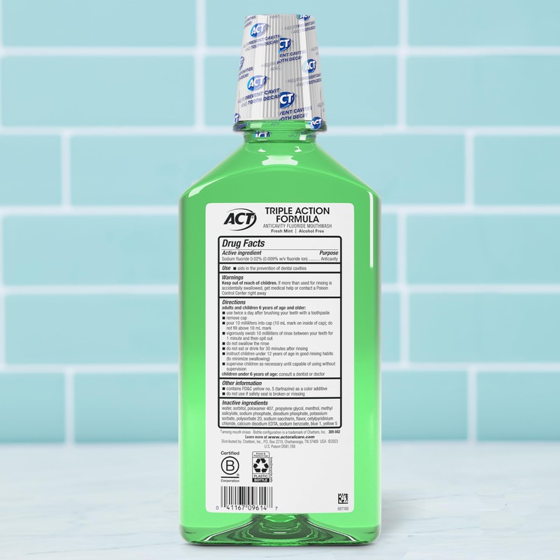 ACT Total Care Zero Alcohol Anticavity Fluoride Mouthwash 33.8 fl.