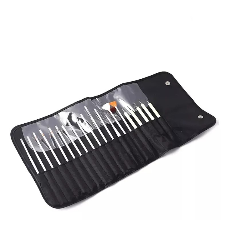 Productos comerciales mx Juego De 20 Pinceles Para Manicura Profesional