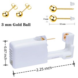 SLVIEKAE Self Ear Piercing Gun Earring, 14 Pack at Home Disposable Piercing Kit No Pain Easy Use Ear Piercing Gun Kit Tool with Gold Stud Silver Stud (Gold)
