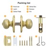 goldenwarm 1 Pack Brushed Gold Privacy Door Knobs Interior for