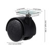 Copapa 1" Dia Plastic Wheel Metal Top Plate Swivel Ball
