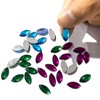 MECCANIXITY 50Pcs Acrylic Horse Eye Gems 7x15mm Flat Back Artificial