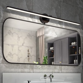 MantoLite 32'' Picture Lights for Wall，Vanity Lights for Bathroom,Plug-in or Hardwired，18W 3000K LED Non-Dimmable Modern Bathroom Lighting Fixtures Over Mirror and Wall Lights for Bedroom（Black）