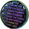 2 Year AA Medallion Reflex Rainbow Plated Black Sobriety Chip
