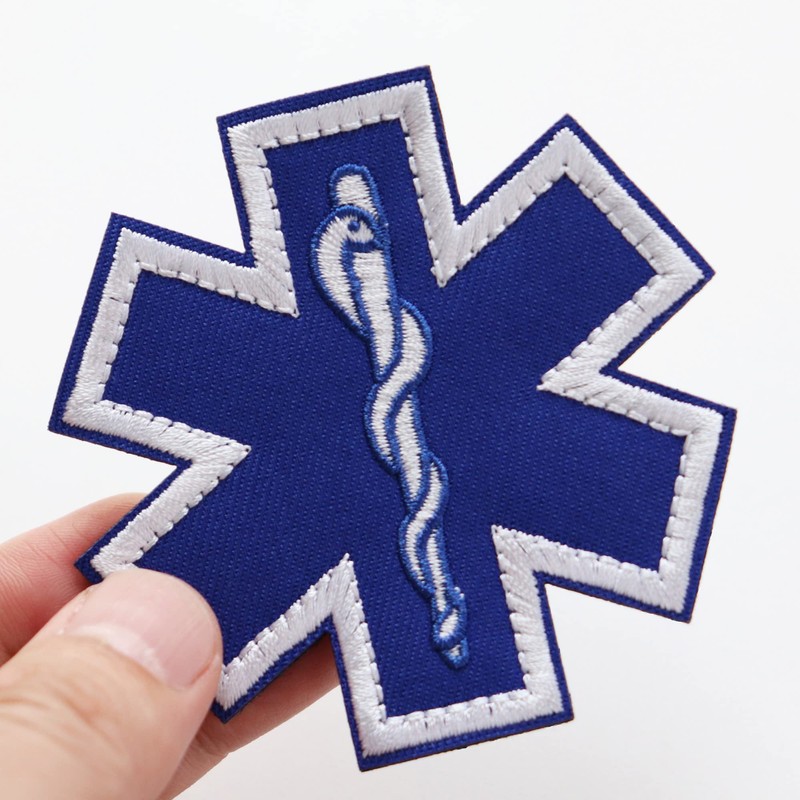 Asclepius Wand Patch Emergency Medical Symbol Star of Life Velcro