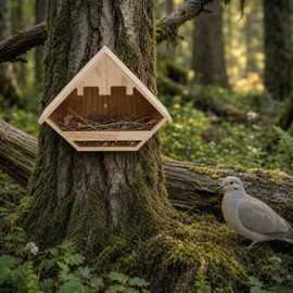 RIJATRAGAR Cedar Dove Nesting Box for Outside, Wooden Open Pigeon House