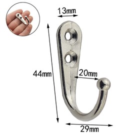 Yesmin 4 PCS Wall Mounted Hooks,Coat Hooks Retro Door Robe Hook for Hanging Towel Clothes Hat Key Single Metal Hook Cloth Hanger for in Bedroom Bathroom Kitchen Cupboard (with 8 Pcs Screws)-Silver