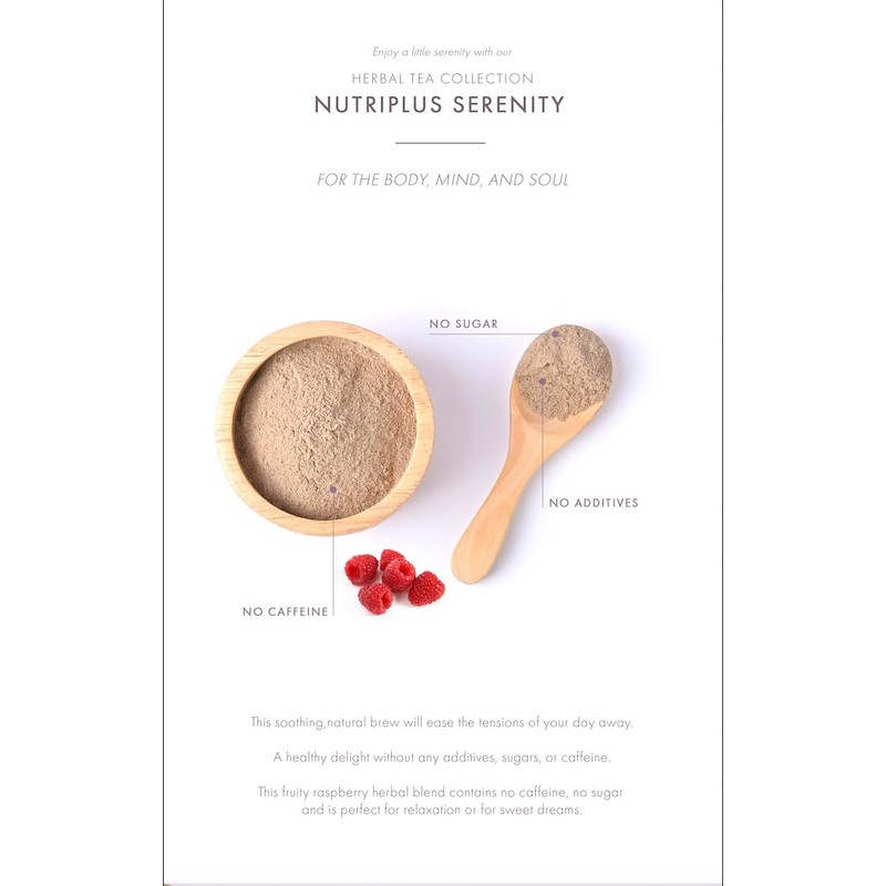 FARMASi Nutriplus Serenity Raspberry Herbal Tea – Caffeine-Free Instant Fruity