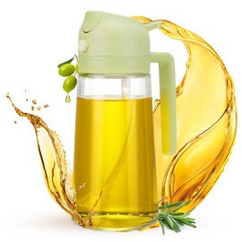 undersary Oil Spray Bottle 2 in 1 Oil Dispenser and Oil Sprayer -15.5oz/460ML Oil Sprayer For Cooking,Salad,Barbecue,Frying (Green)