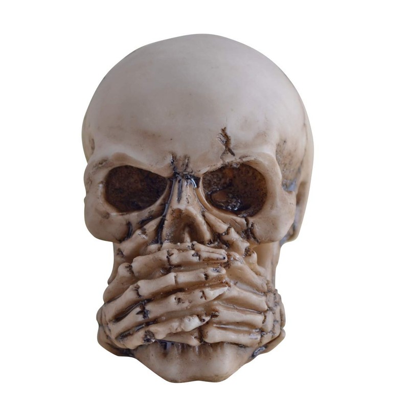Set of 3 White Skulls - Hear Nothing, See, Say