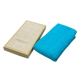 Senshu Towel, Face Towel, 1 Sheet, Blue, Boxed Gift, Packaged, Approx. 13.4 x 33.5 inches (34 x 85 cm), Made in Japan, Gift, Petite Gift, For Greetings, Water Absorbent, Fluffy, Thin Type