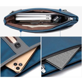 iCozzier Clutch für Männer Organizer Handgelenktasche Geldbörse Organisierte Handtasche Brieftasche Herren Blau