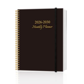 2026-2030 Monthly Planner, Five Years Calendar from September 2025 - December 2030 with Spiral Binding, Inner Pocket, Elastic Closure, 64 Month Planner for Home | School | Office, 8.5" x 11", Black