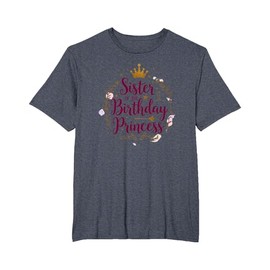 Sister of The Birthday Princess Regal Celebration Gift T-Shirt, Men's Big and Tall, Heather Blue
