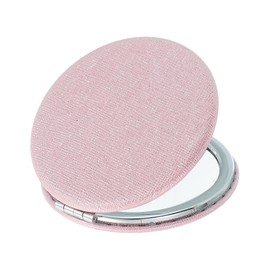 uxcell Small Pocket Mirror for Purse, Round Magnifying Foldable Silver Makeup Handheld Compact Mirror for Women, Purse, Travel, Girls, Gift(Pink, 2.95")