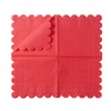 200 Pack Cocktail Napkin 2-Ply Scalloped Edged Dessert Napkins Folded
