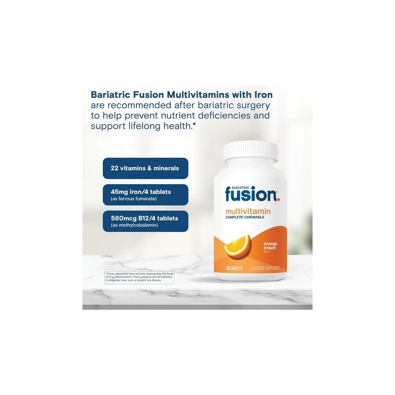 Bariatric Fusion Multivitaminas Masticables Naranja Post Cirugía 120 Tabs
