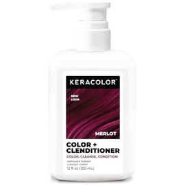 Keracolor Clenditioner MERLOT Hair Dye - Semi Permanent Hair Color Depositing Conditioner, Cruelty-free, 12 Fl. Oz.