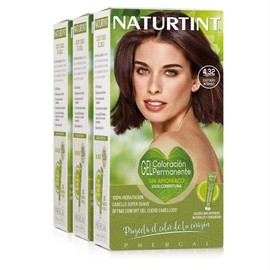 Naturtint | Haarfarbe Oohne Ammoniak | 4.32 Intensiv Kastanien | Hoher Anteil an natürlichen Inhaltsstoffen | 3er Pack | 510 ml