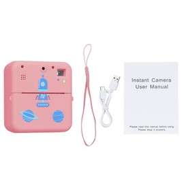 Pocket Photo Printer Wireless Thermal Label Printer 1080P Instant Print Camera Compatible with iOS Android Smartphone Built-in Battery with 3 Rolls Printer Paper for Travel List Study Note Work Memo