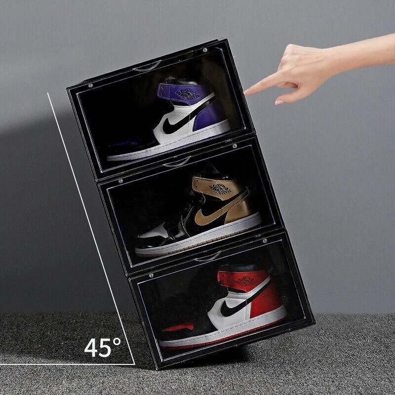 Case Foldable Shoe Box Clear Storage Case Sneaker Container Organizer