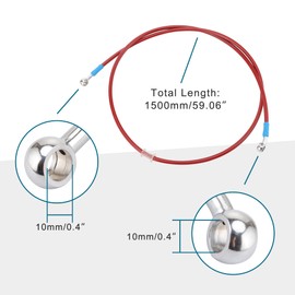 GOOFIT 1500mm/59.05" Braided Brake Line Oil Gas Pipe Brake Oil Hose Fuel Tube Line Replacement for ATV UTV Motorcycle Pit Dirt Bike Motocross Street Bike