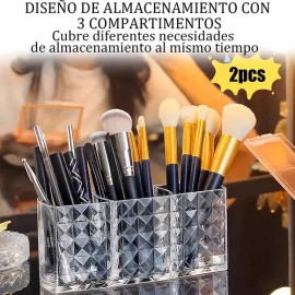 Organizador Maquillaje Acrílico 3compartimentos Transparente                                                                                          