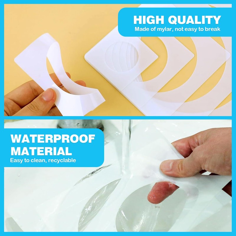 8 PCS Large Circle Stencil for Drawing,Circle Stencils Plastic Large