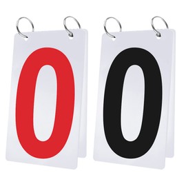 GOGO Scoreboard Waterproof Flip Number Cards Scoring Cards 0-9 Double Sided Numbers Replacement Cards for Sports, Competition, Multipurpose, Tennis, Basketball Set of 2 - Red/Black