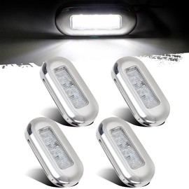 Greluma 4 Stk Wasserdichte LED-Bootsbeleuchtung, Innendeckbeleuchtung,3 LEDs für Navigation, Heckkabinenbeleuchtung für Ponton, Fischerboot, Kajak, Segelboot (weißes Licht)