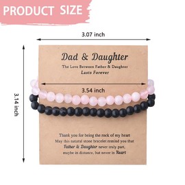 Matching Bracelets Gift for Dad Daughter Birthday Father's Day Gifts for Women Men Father Daughter Bracelet for 2 Long Distance Relationship Gifts for Dad Daughters Natural Stone Bracelet Set