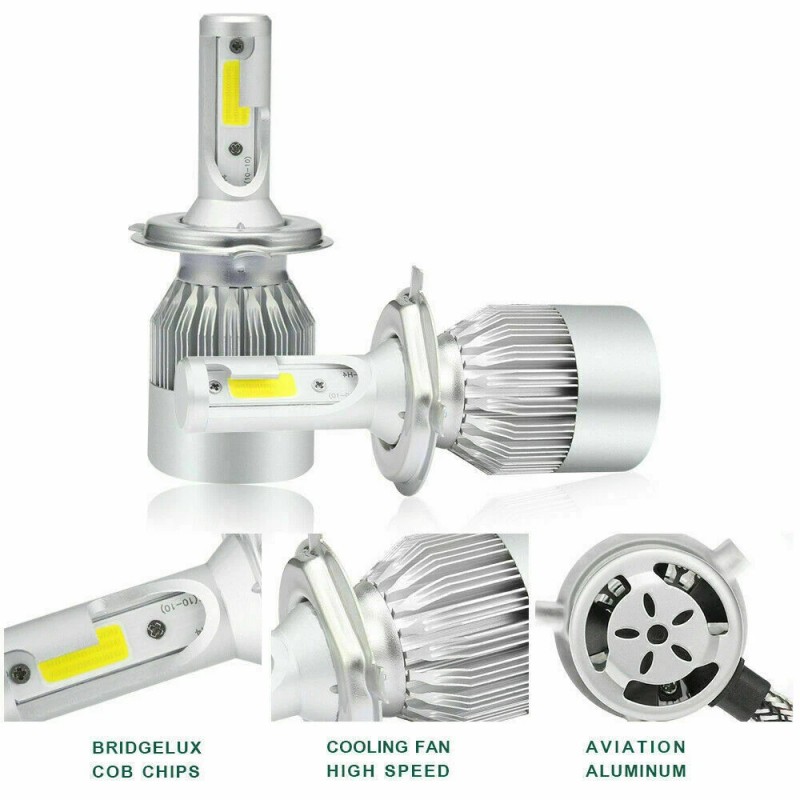 Bricologht 4x 5.75" 5-3/4" GLASS LED Headlights High-Low Beam For